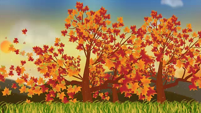 美丽的秋季以自然的运动为背景视频下载