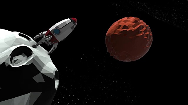 乘坐一艘新宇宙飞船从月球到火星的旅程视频素材