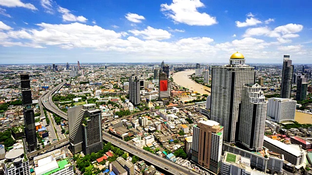 曼谷商业区的顶视图视频素材