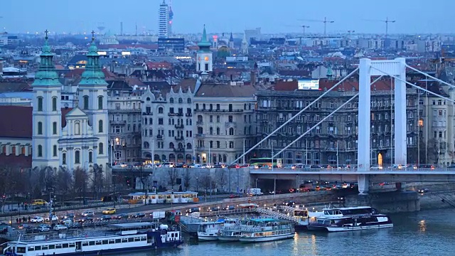 布达佩斯城市夜景4K视频素材
