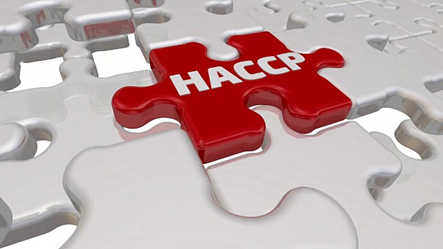HACCP。谜题缺失部分上的铭文视频素材