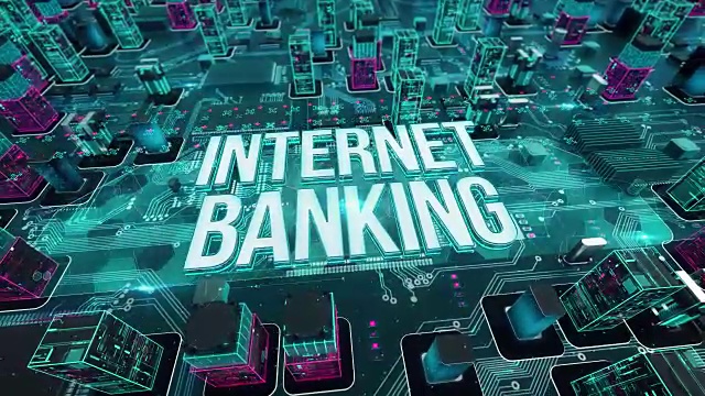 互联网银行具有数字技术的概念视频素材