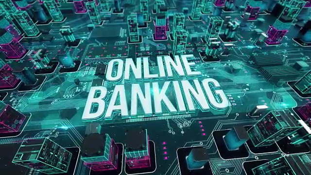 网上银行具有数字技术的概念视频素材