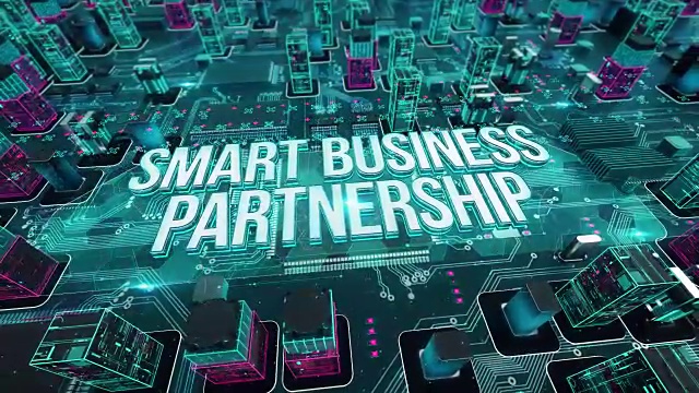 智能商业伙伴与数字技术概念视频下载