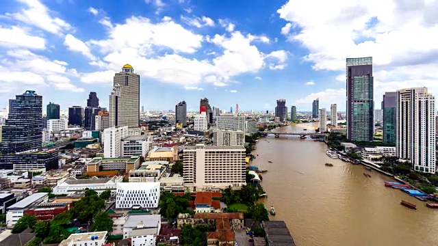 曼谷和湄南河的景色视频素材
