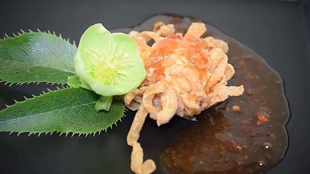 馄饨大虾食物午餐视频下载
