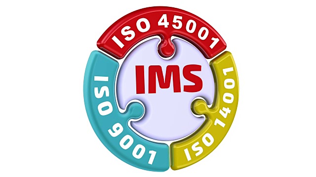 IMS。ISO综合管理体系。拼字游戏中的勾号视频素材