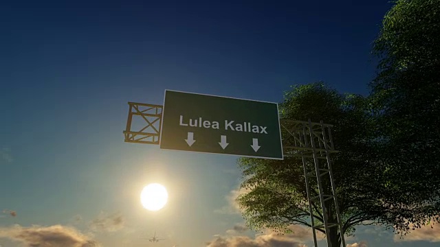 飞机到达Lulea Kallax机场飞往瑞典视频下载