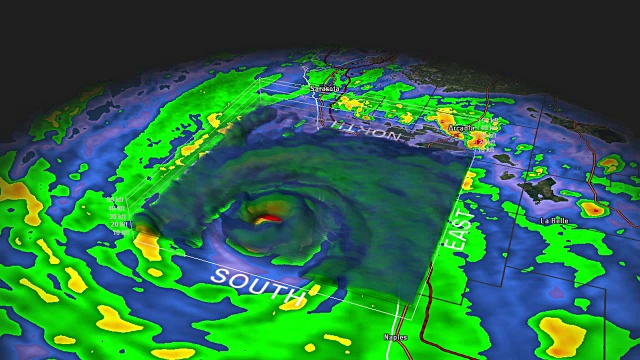飓风查理3D眼视频素材