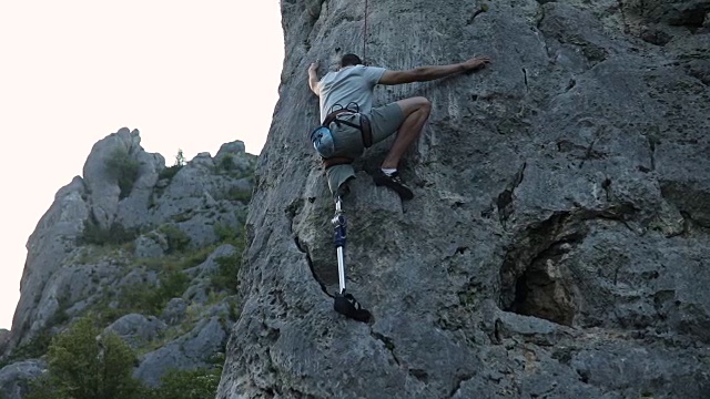 残疾人攀岩视频素材
