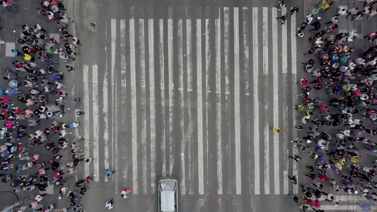 鸟瞰图的一个十字路口在墨西哥城视频素材