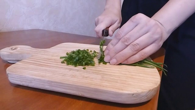 青葱蔬菜切视频素材