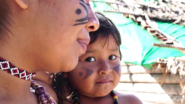 图皮·瓜拉尼土著巴西姐妹画像视频素材
