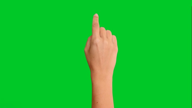 4K女人手触屏手势在绿色屏幕上视频下载