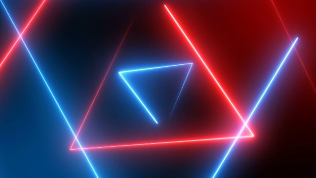 抽象霓虹三角形(可循环)视频下载