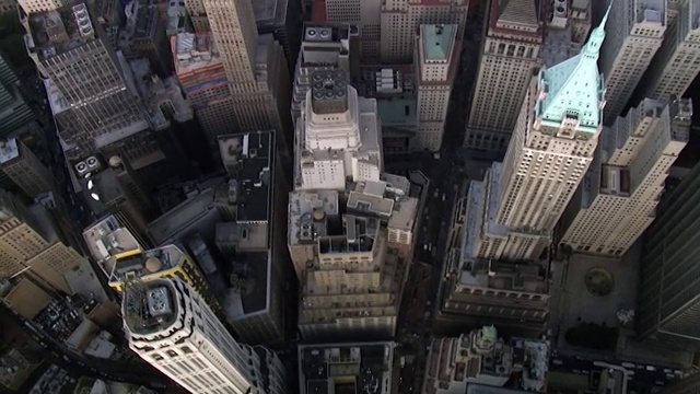 鸟瞰图曼哈顿市中心-金融区，纽约，美国视频素材