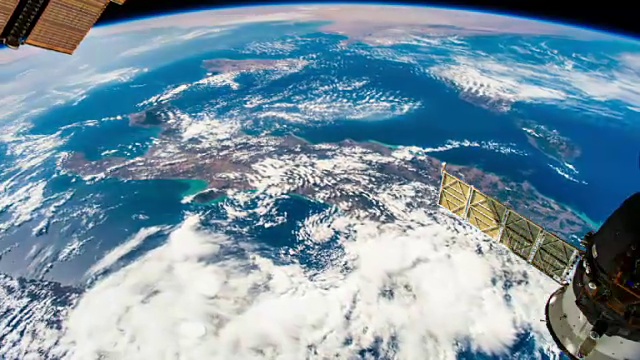 从太空看地球。真实的视频。没有CGI。来自国际空间站视频素材