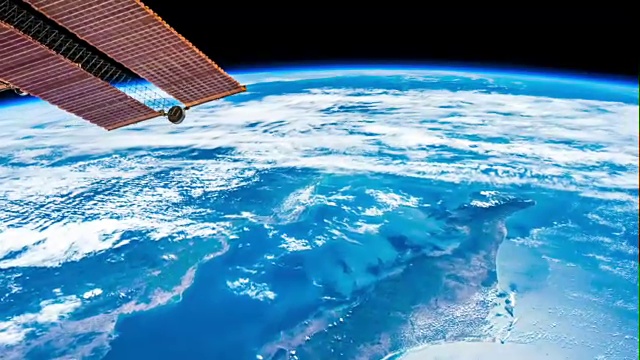 从太空看地球。真实的视频。没有CGI。来自国际空间站视频素材