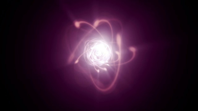 原子粒子碰撞，旋转和发光视频素材
