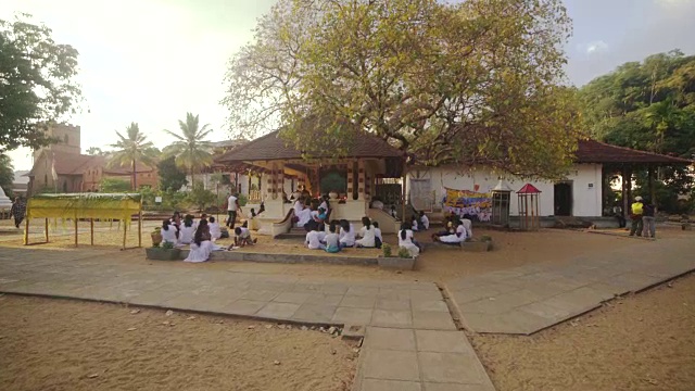 斯里兰卡康提佛牙舍利寺。替身拍摄视频素材