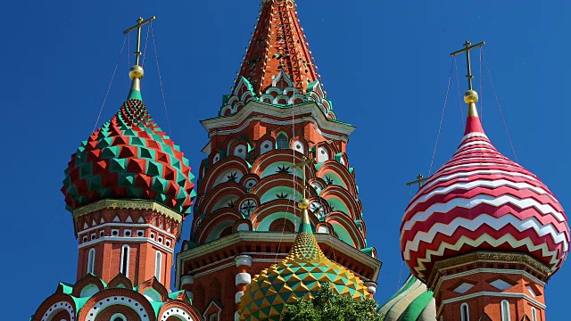 圣巴西尔大教堂圆顶，莫斯科，俄罗斯视频素材