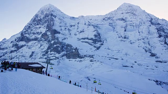 瑞士温根的雪山和滑雪场视频素材