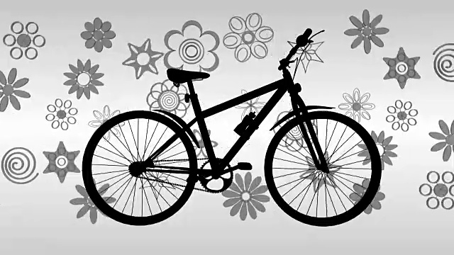 自行车和鲜花3D动画视频素材