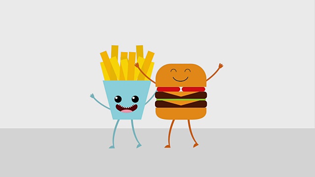 卡哇伊食品卡通视频素材