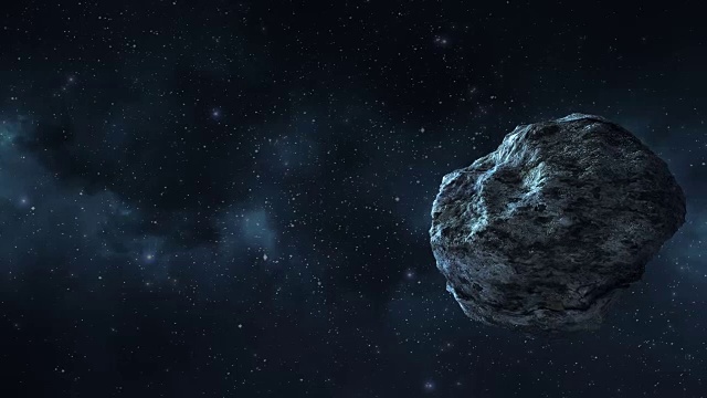 小行星在太空中飞行视频素材