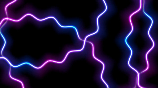 发光氖抽象蓝紫波圈视频动画视频素材