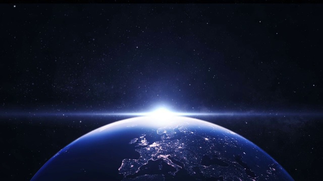 地球上的日出。视图从太空视频素材