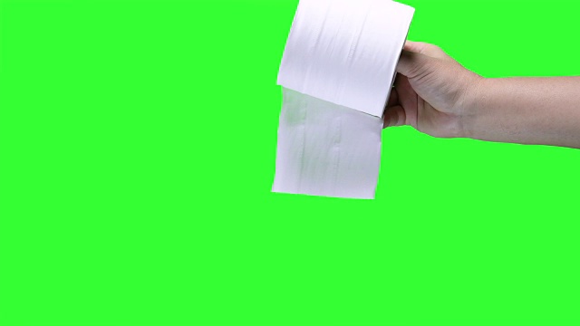绿色屏幕背景上的手纸视频下载