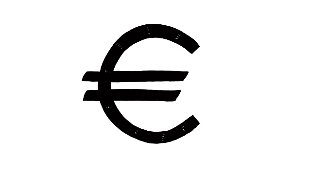 手绘的欧元货币符号动画。货币符号的动画视频下载