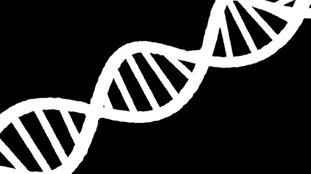 现实的旋转DNA分子在浅蓝色的背景。视频素材