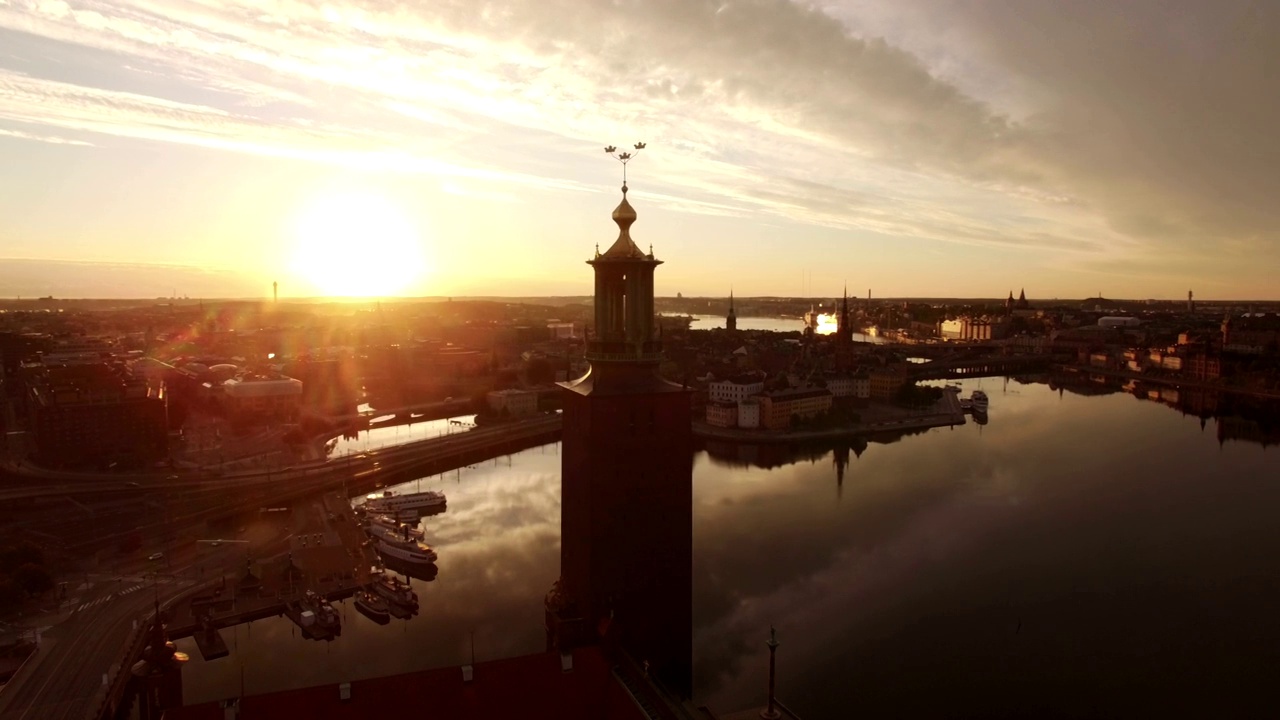 斯德哥尔摩城市的鸟瞰图视频素材