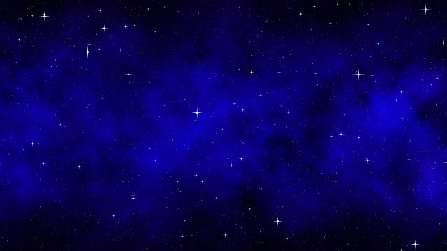 夜空繁星点点，暗蓝色的动态空间背景闪烁着明亮的星星，移动的星云，无缝循环视频下载