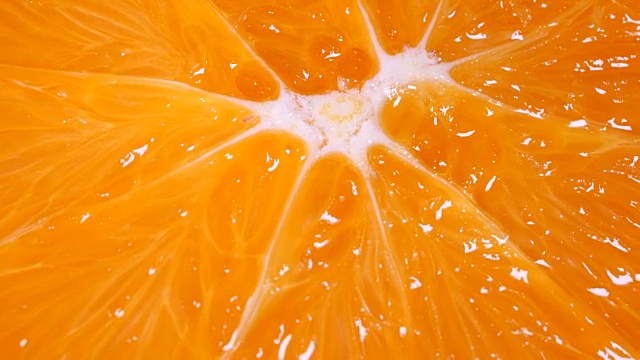 旋转和微距拍摄橙色水果视频素材