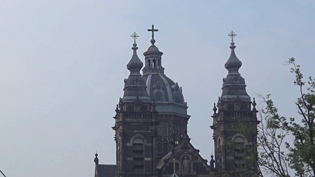 阿姆斯特丹教堂的顶部视频素材