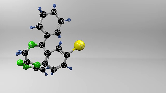 阿普唑仑分子。视频素材