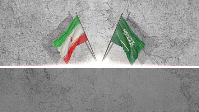 沙特阿拉伯和伊朗国旗视频下载