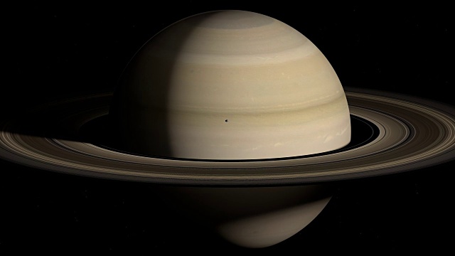 厄庇墨透斯，土星行星的内部卫星，围绕土星行星运行视频素材