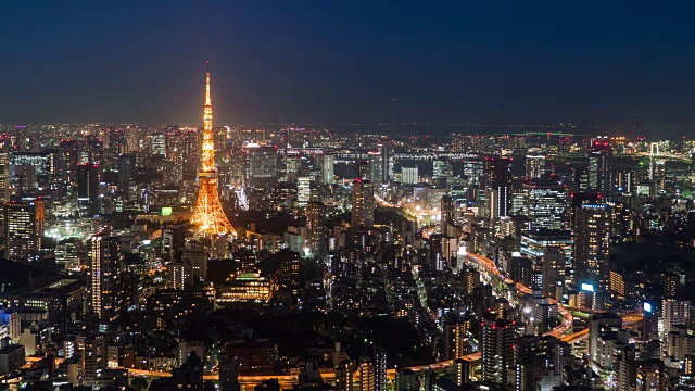 间隔拍摄:东京夜景视频素材