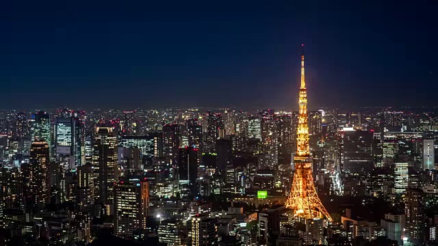 间隔拍摄:东京夜景视频素材