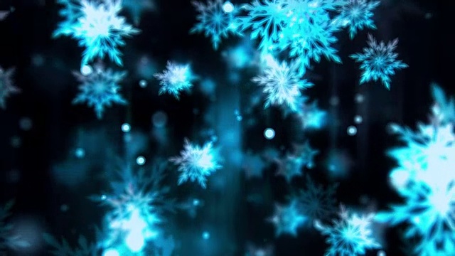 蓝色玻璃雪花视频下载