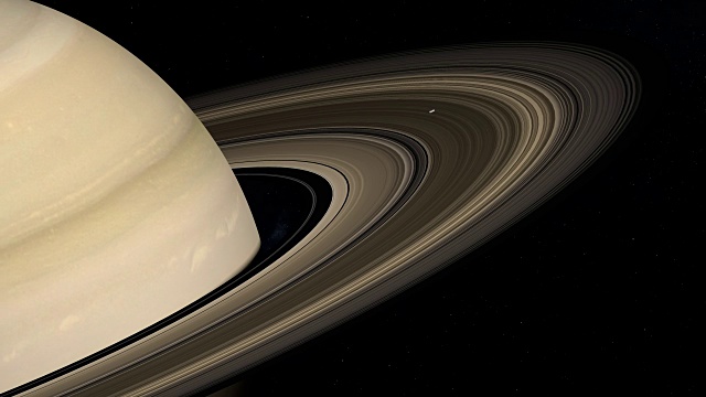 普罗米修斯，土星的内部卫星，围绕土星行星运行视频素材