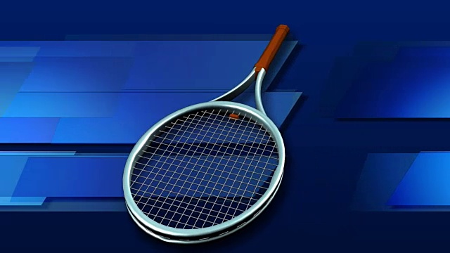 在蓝色背景上移动的网球拍视频下载