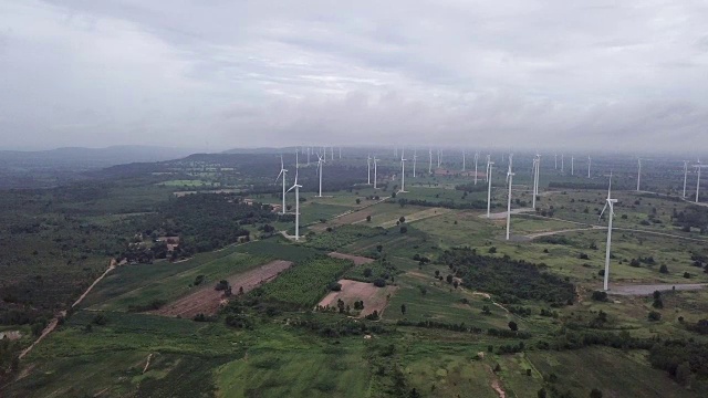 风力涡轮机空中视频素材