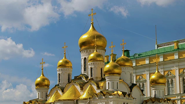 报喜大教堂和大教堂广场，莫斯科，俄罗斯视频下载