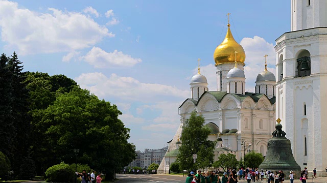大天使大教堂和沙皇钟，莫斯科，俄罗斯视频素材