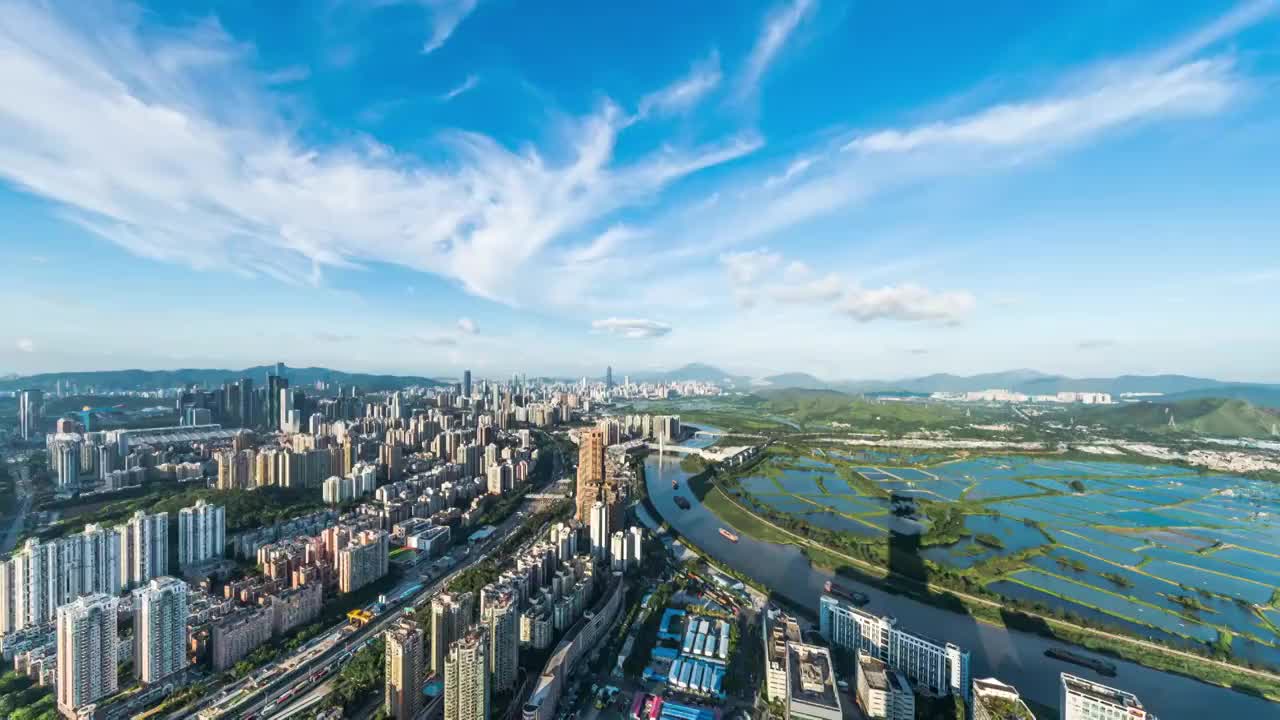 深圳现代建筑外观，时光流逝视频素材